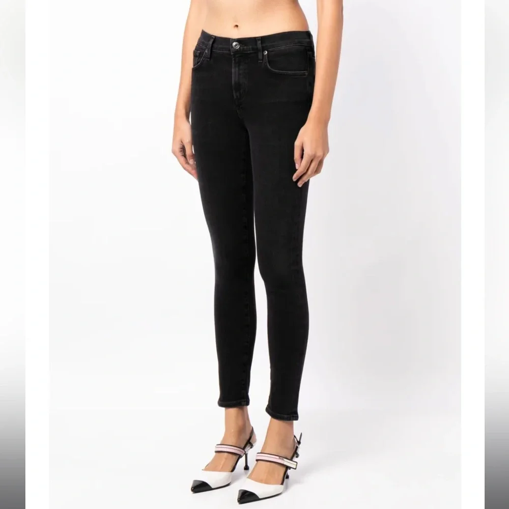 Agolde Sophie Low Rise Black Skinny Jeans, Size 27